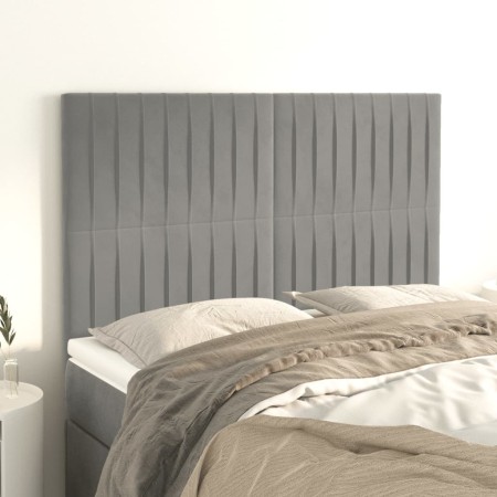 Cabeceros 4 unidades terciopelo gris claro 72x5x78/88 cm de , Cabeceros y pies de cama - Ref: Foro24-3116618, Precio: 121,02 ...