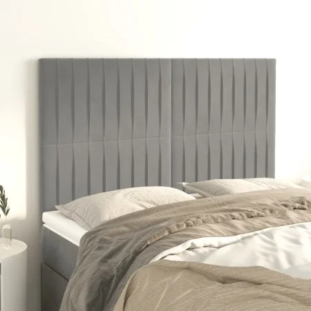 Kopfteile 4 Einheiten hellgrauer Samt 72x5x78/88 cm von , Kopf- und Fußteile - Ref: Foro24-3116618, Preis: 114,18 €, Rabatt: %