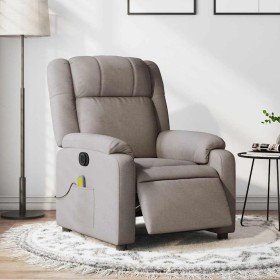 Sillón reclinable de masaje eléctrico tela gris taupe en Sillones | Comprar online en Foru.es