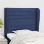 Cabecero con orejas de tela azul 83x23x118/128 cm de , Cabeceros y pies de cama - Ref: Foro24-3118076, Precio: 70,24 €, Descu...