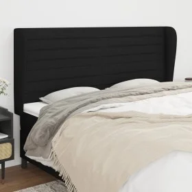 Kopfteil mit Ohren aus schwarzem Stoff, 163 x 23 x 118/128 cm von , Kopf- und Fußteile - Ref: Foro24-3118104, Preis: 144,58 €...