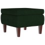 Taburete con patas de madera terciopelo verde oscuro de vidaXL, Taburetes y sillas plegables - Ref: Foro24-329459, Precio: 64...