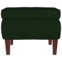 Taburete con patas de madera terciopelo verde oscuro de vidaXL, Taburetes y sillas plegables - Ref: Foro24-329459, Precio: 64...