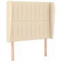 Cabecero con orejas de tela color crema 83x23x118/128 cm de , Cabeceros y pies de cama - Ref: Foro24-3118173, Precio: 78,13 €...