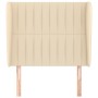 Cabecero con orejas de tela color crema 83x23x118/128 cm de , Cabeceros y pies de cama - Ref: Foro24-3118173, Precio: 78,13 €...