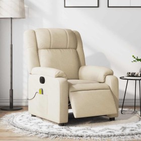 Sillón reclinable de masaje eléctrico tela color crema en Sillones | Comprar online en Foru.es