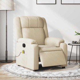 Sillón reclinable de masaje eléctrico tela color crema en Sillones | Comprar online en Foru.es