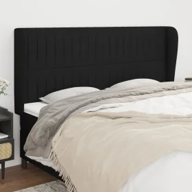 Cabecero con orejas de tela negro 163x23x118/128 cm de , Cabeceros y pies de cama - Ref: Foro24-3118202, Precio: 119,72 €, De...