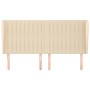 Cabecero con orejas de tela color crema 203x23x118/128 cm de , Cabeceros y pies de cama - Ref: Foro24-3118221, Precio: 153,16...