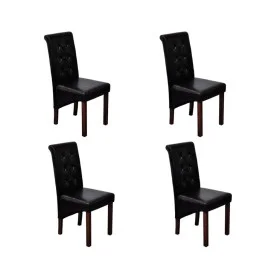 Sillas de comedor 4 unidades cuero sintético negro de vidaXL, Sillas de comedor - Ref: Foro24-160316, Precio: 348,59 €, Descu...