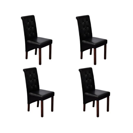 Sillas de comedor 4 unidades cuero sintético negro de vidaXL, Sillas de comedor - Ref: Foro24-160316, Precio: 380,92 €, Descu...