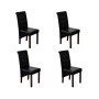 Sillas de comedor 4 unidades cuero sintético negro de vidaXL, Sillas de comedor - Ref: Foro24-160316, Precio: 380,92 €, Descu...