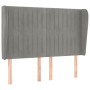 Cabecero con orejas de terciopelo gris claro 147x23x118/128 cm de , Cabeceros y pies de cama - Ref: Foro24-3118242, Precio: 1...