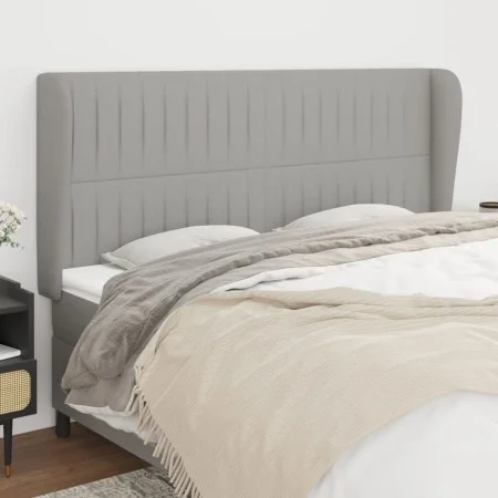 Headboard with light gray fabric ears 203x23x118/128 cm by , Headboards and footboards - Ref: Foro24-3118216, Price: 117,49 €...