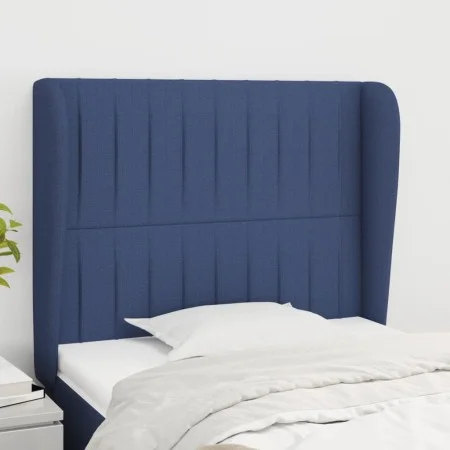 Headboard with blue fabric ears 103x23x118/128 cm by , Headboards and footboards - Ref: Foro24-3118190, Price: 76,75 €, Disco...
