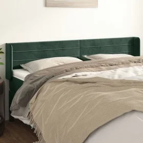 Dark green velvet headboard 163x16x78/88 cm by , Headboards and footboards - Ref: Foro24-3118965, Price: 76,67 €, Discount: %