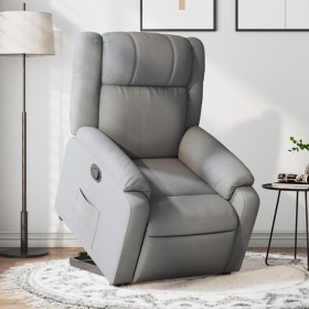 Sillón reclinable elevable de tela gris claro en Sillones | Comprar online en Foru.es