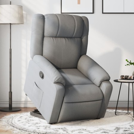 Sillón reclinable elevable de tela gris claro en Sillones | Comprar online en Foru.es
