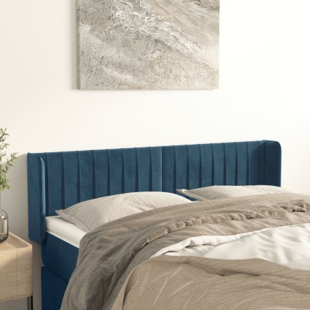 Cabecero de terciopelo azul oscuro 147x16x78/88 cm de , Cabeceros y pies de cama - Ref: Foro24-3119058, Precio: 76,42 €, Desc...
