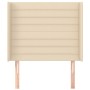 Cabecero con orejas de tela color crema 83x16x118/128 cm de , Cabeceros y pies de cama - Ref: Foro24-3119699, Precio: 77,16 €...
