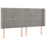 Cabecero con orejas de terciopelo gris claro 163x16x118/128 cm de , Cabeceros y pies de cama - Ref: Foro24-3119774, Precio: 1...