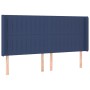 Cabecero con orejas de tela azul 163x16x118/128 cm de , Cabeceros y pies de cama - Ref: Foro24-3119830, Precio: 128,02 €, Des...