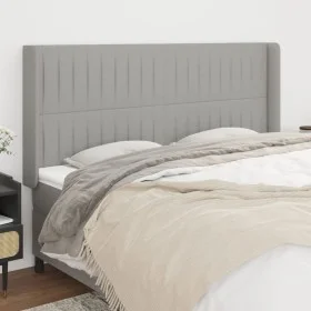 Headboard with light gray fabric ears 163x16x118/128 cm by , Headboards and footboards - Ref: Foro24-3119824, Price: 113,57 €...