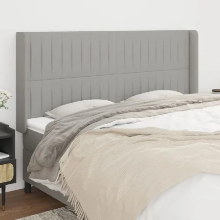 Headboard with light gray fabric ears 163x16x118/128 cm by , Headboards and footboards - Ref: Foro24-3119824, Price: 113,57 €...