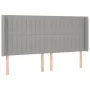Headboard with light gray fabric ears 163x16x118/128 cm by , Headboards and footboards - Ref: Foro24-3119824, Price: 113,57 €...