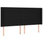 Cabecero con orejas de tela negro 163x16x118/128 cm de , Cabeceros y pies de cama - Ref: Foro24-3119826, Precio: 128,72 €, De...