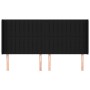 Cabecero con orejas de tela negro 163x16x118/128 cm de , Cabeceros y pies de cama - Ref: Foro24-3119826, Precio: 128,72 €, De...