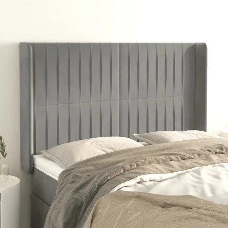 Kopfteil mit hellgrauen Samtohren 147x16x118/128 cm von , Kopf- und Fußteile - Ref: Foro24-3119866, Preis: 122,66 €, Rabatt: %