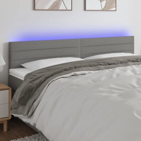 Kopfteil mit LED aus dunkelgrauem Stoff 160x5x78/88 cm von , Kopf- und Fußteile - Ref: Foro24-3121759, Preis: 61,94 €, Rabatt: %