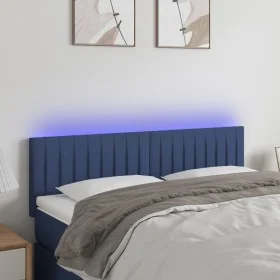 LED-Kopfteil aus blauem Stoff, 144 x 5 x 78/88 cm von , Kopf- und Fußteile - Ref: Foro24-3121854, Preis: 56,24 €, Rabatt: %
