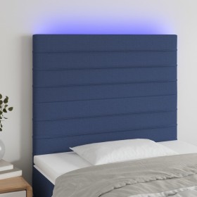 Cabecero con luces LED tela azul 80x5x118/128 cm de , Cabeceros y pies de cama - Ref: Foro24-3122544, Precio: 58,61 €, Descue...