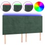 Cabecero con luces LED terciopelo verde oscuro 160x5x118/128 cm de , Cabeceros y pies de cama - Ref: Foro24-3122621, Precio: ...
