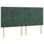 Cabecero con luces LED terciopelo verde oscuro 160x5x118/128 cm de , Cabeceros y pies de cama - Ref: Foro24-3122621, Precio: ...