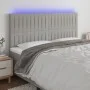 Headboard with LED lights light gray fabric 160x5x118/128 cm by , Headboards and footboards - Ref: Foro24-3122668, Price: 108...