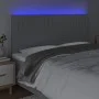 Kopfteil mit LED-Leuchten aus hellgrauem Stoff, 160 x 5 x 118/128 cm von , Kopf- und Fußteile - Ref: Foro24-3122668, Preis: 1...