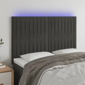 Headboard with LED lights dark gray velvet 144x5x118/128 cm by , Headboards and footboards - Ref: Foro24-3122711, Price: 114,...