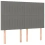Headboard with LED lights dark gray fabric 144x5x118/128 cm by , Headboards and footboards - Ref: Foro24-3122661, Price: 119,...