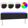 Black velvet headboard with LED 163x16x78/88 cm by , Headboards and footboards - Ref: Foro24-3123432, Price: 74,66 €, Discoun...