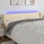 Cream fabric headboard with LED 163x16x78/88 cm by , Headboards and footboards - Ref: Foro24-3123485, Price: 72,66 €, Discoun...