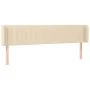 Cream fabric headboard with LED 163x16x78/88 cm by , Headboards and footboards - Ref: Foro24-3123485, Price: 72,66 €, Discoun...