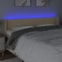 Cream fabric headboard with LED 163x16x78/88 cm by , Headboards and footboards - Ref: Foro24-3123485, Price: 72,66 €, Discoun...