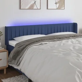 Cabecero con LED de tela azul 203x16x78/88 cm de , Cabeceros y pies de cama - Ref: Foro24-3123502, Precio: 75,01 €, Descuento: %