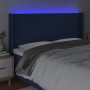 Cabecero con LED de tela azul 163x16x118/128 cm de , Cabeceros y pies de cama - Ref: Foro24-3124200, Precio: 118,25 €, Descue...