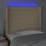 Kopfteil aus cremefarbenem Stoff mit LED 83x16x118/128 cm von , Kopf- und Fußteile - Ref: Foro24-3124167, Preis: 84,02 €, Rab...