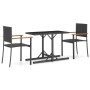 Juego de comedor para jardín 3 piezas negro de vidaXL, Conjuntos de jardín - Ref: Foro24-3072442, Precio: 173,76 €, Descuento: %