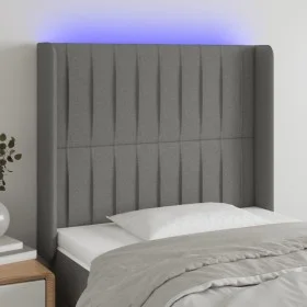 Cabecero con LED de tela gris oscuro103x16x118/128 cm de , Cabeceros y pies de cama - Ref: Foro24-3124277, Precio: 75,58 €, D...